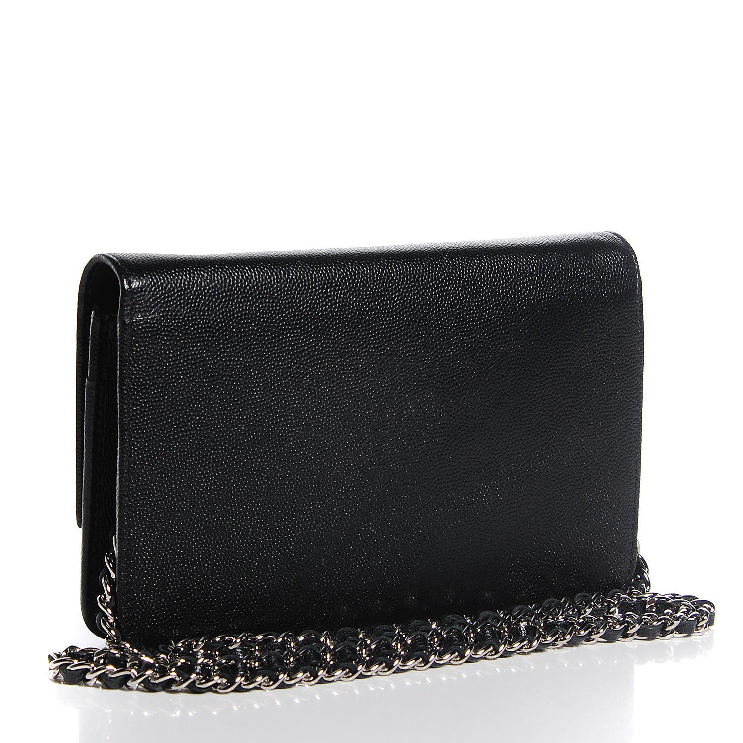 Chanel Caviar Sevruga Wallet On Chain WOC Black 3 of 8