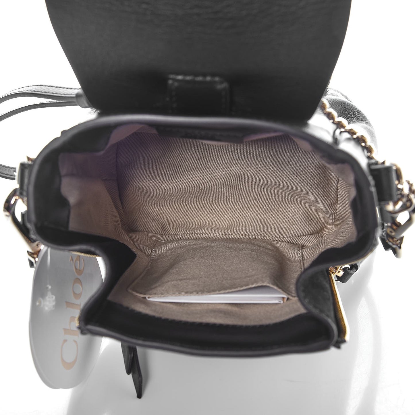 Suede Calfskin Mini Faye Backpack Black