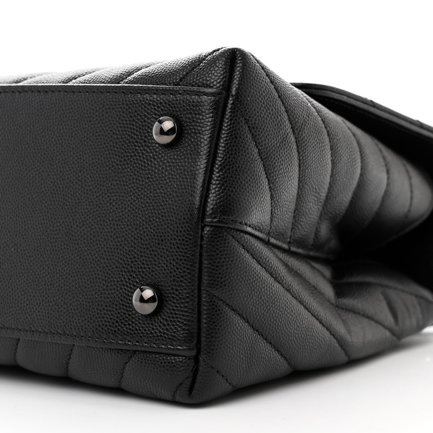 Chanel Caviar Chevron Quilted Small Coco Handle Flap So Black 11 of 12
