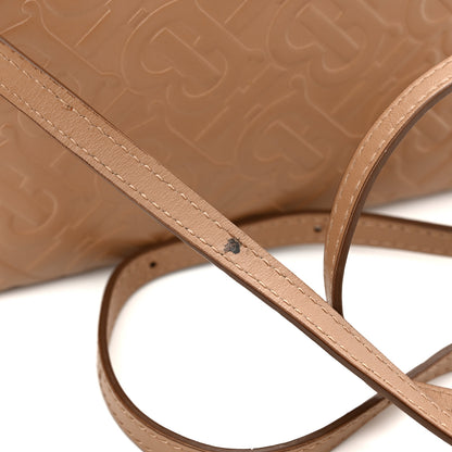 Burberry Calfskin Embossed Monogram Crossbody Light Camel 11 of 11