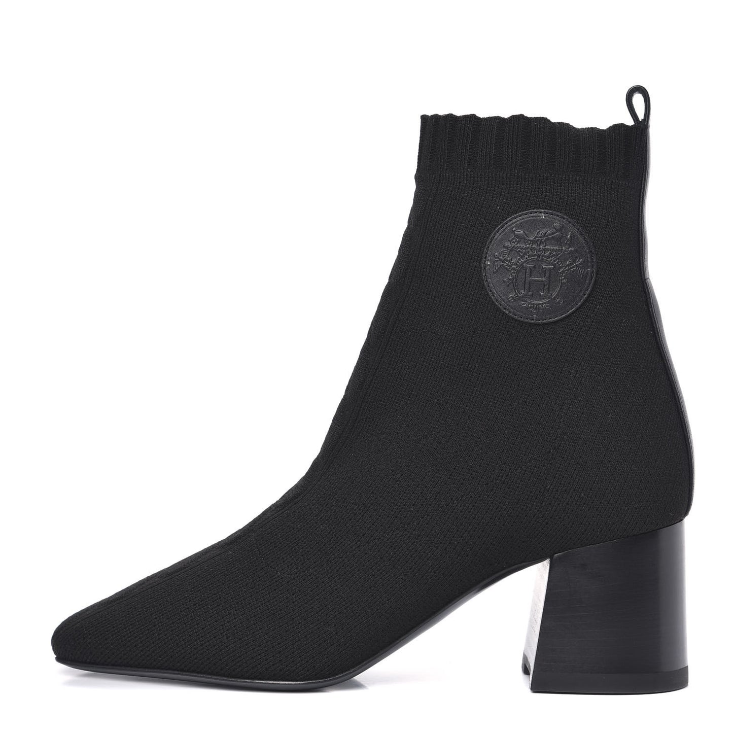 Knit Calfskin Volver Ankle Boots 37 Black