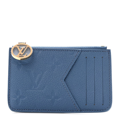 Louis Vuitton Empreinte Monogram Zipped Romy Card Holder Blue Jeans 1 of 9