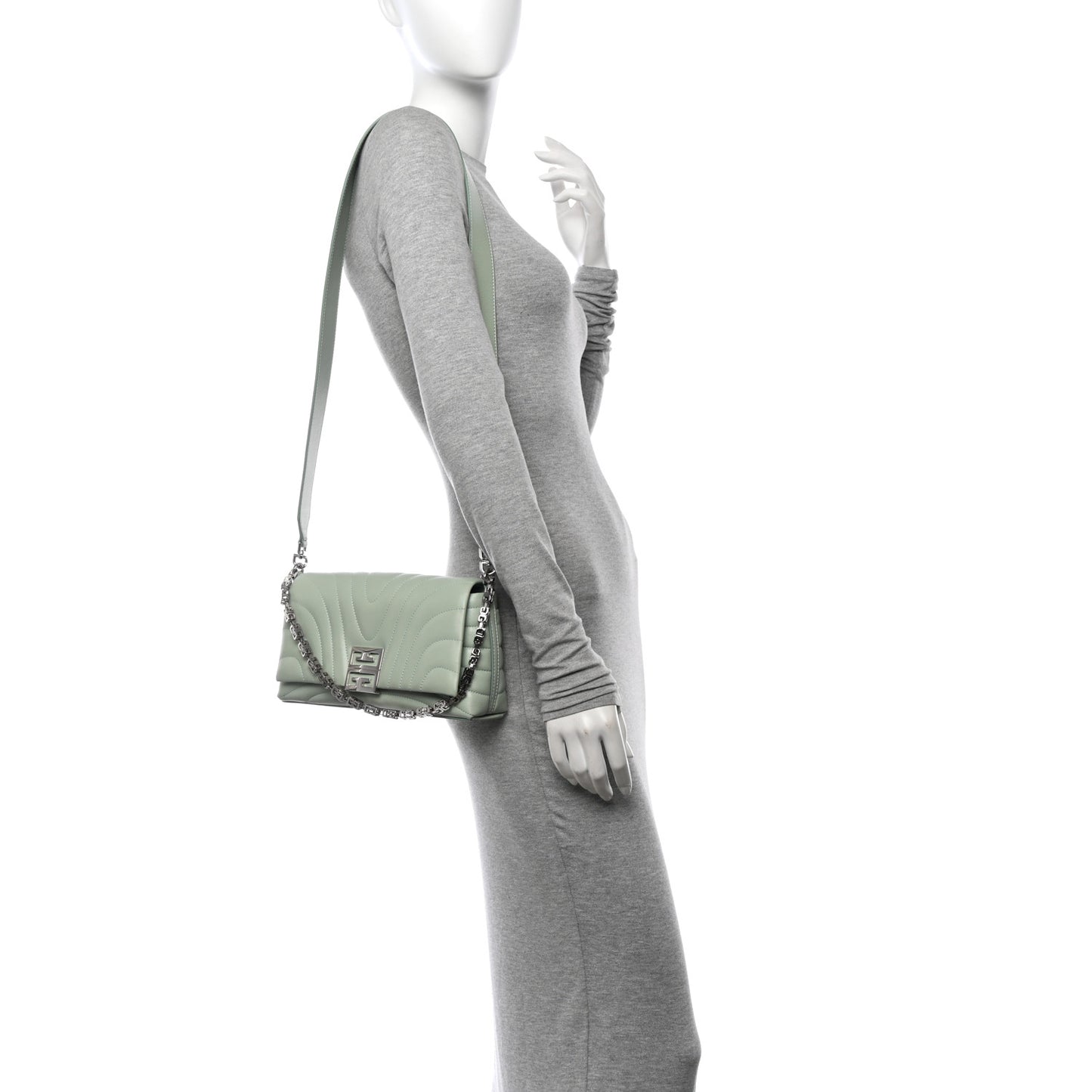 Calfskin Quilted Small 4G Shoulder Bag Light Green