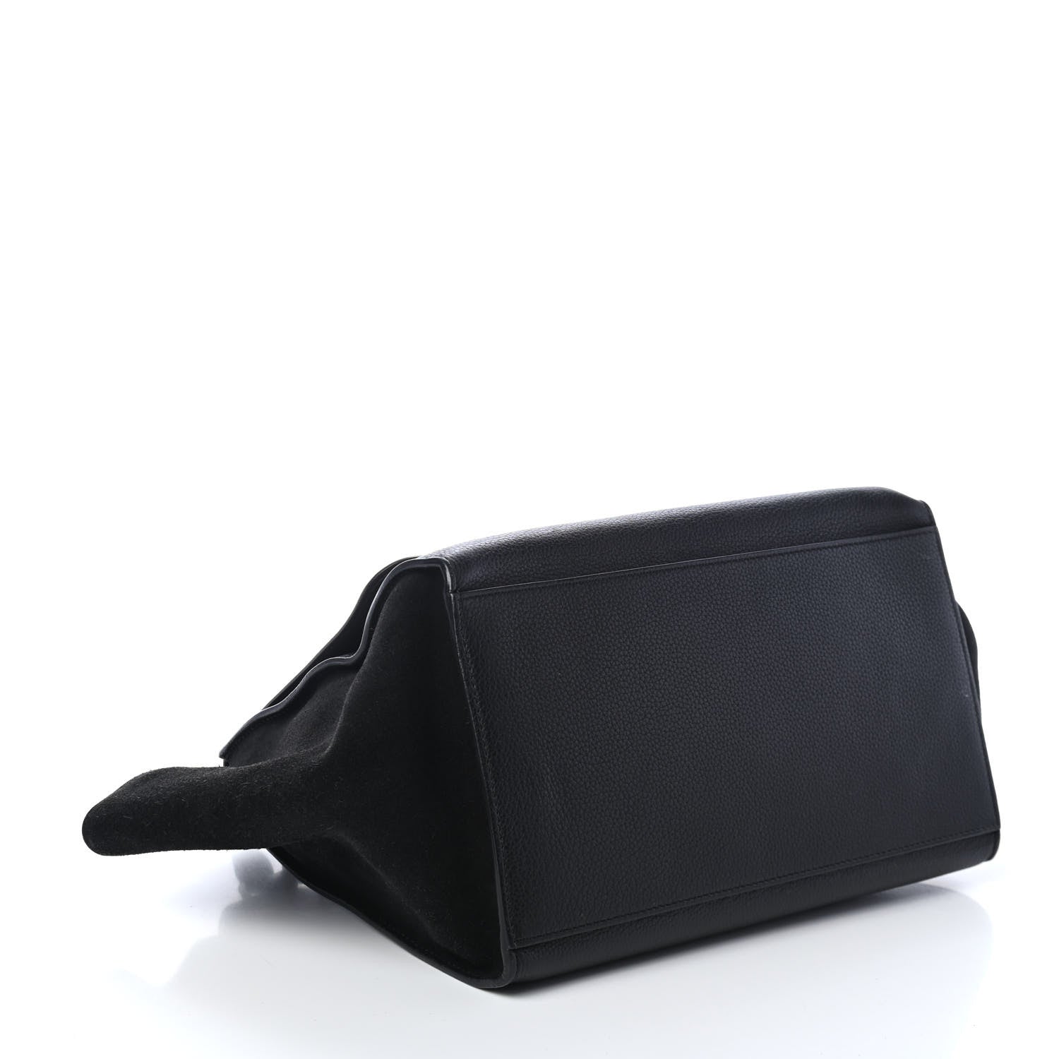 Celine Drummed Calfskin Suede Medium Trapeze Black 3 of 4