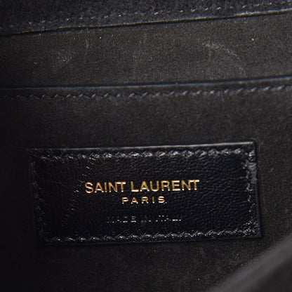 Saint Laurent Suede Medium Monogram Fetish Satchel Black 6 of 7