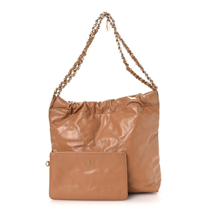 Chanel Shiny Calfskin Quilted Small Chanel 22 Beige 3 of 11