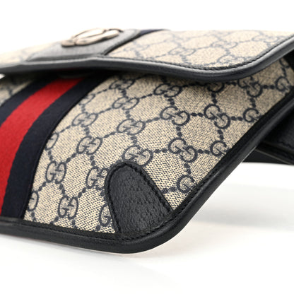 Gucci GG Supreme Monogram Web Small Ophidia Belt Bag 80 32 Beige Navy 10 of 10