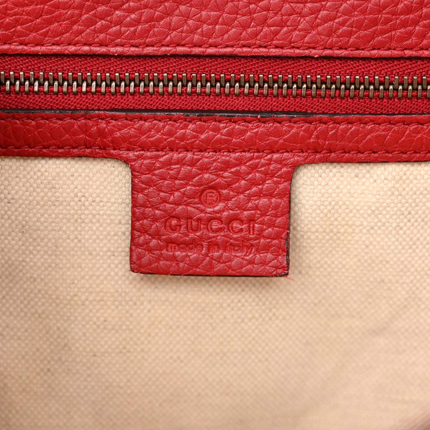 Calfskin Small GG Marmont Top Handle Bag Vulcanic Red