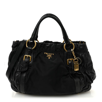 Prada Tessuto Nylon Gaufre Shopping Satchel Black 1 of 10