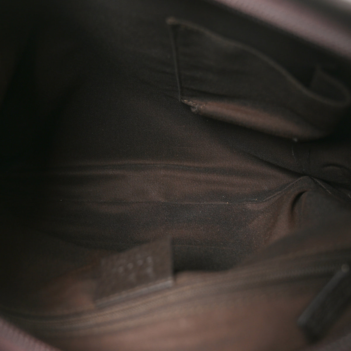 Gucci Denim Monogram Abbey D Ring Hobo Brown 4 of 9