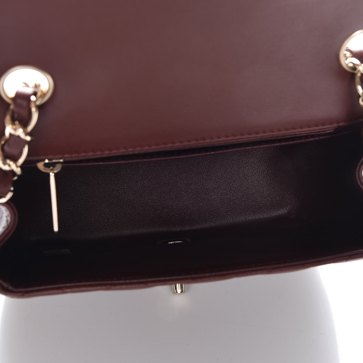 Lambskin Quilted Mini Square Flap Burgundy