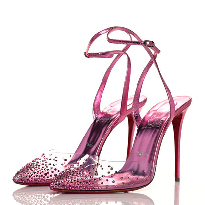 Christian Louboutin Metallic PVC Psychic Spikaqueen 100 Pumps 41 Pink 3 of 8