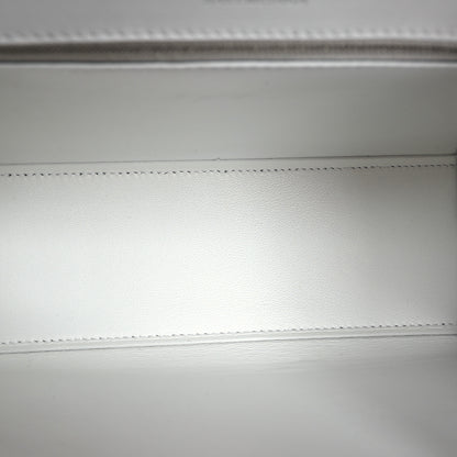 Balenciaga Patent Calfskin Lizard Embossed Medium Ghost Shoulder Bag Optic White 5 of 14