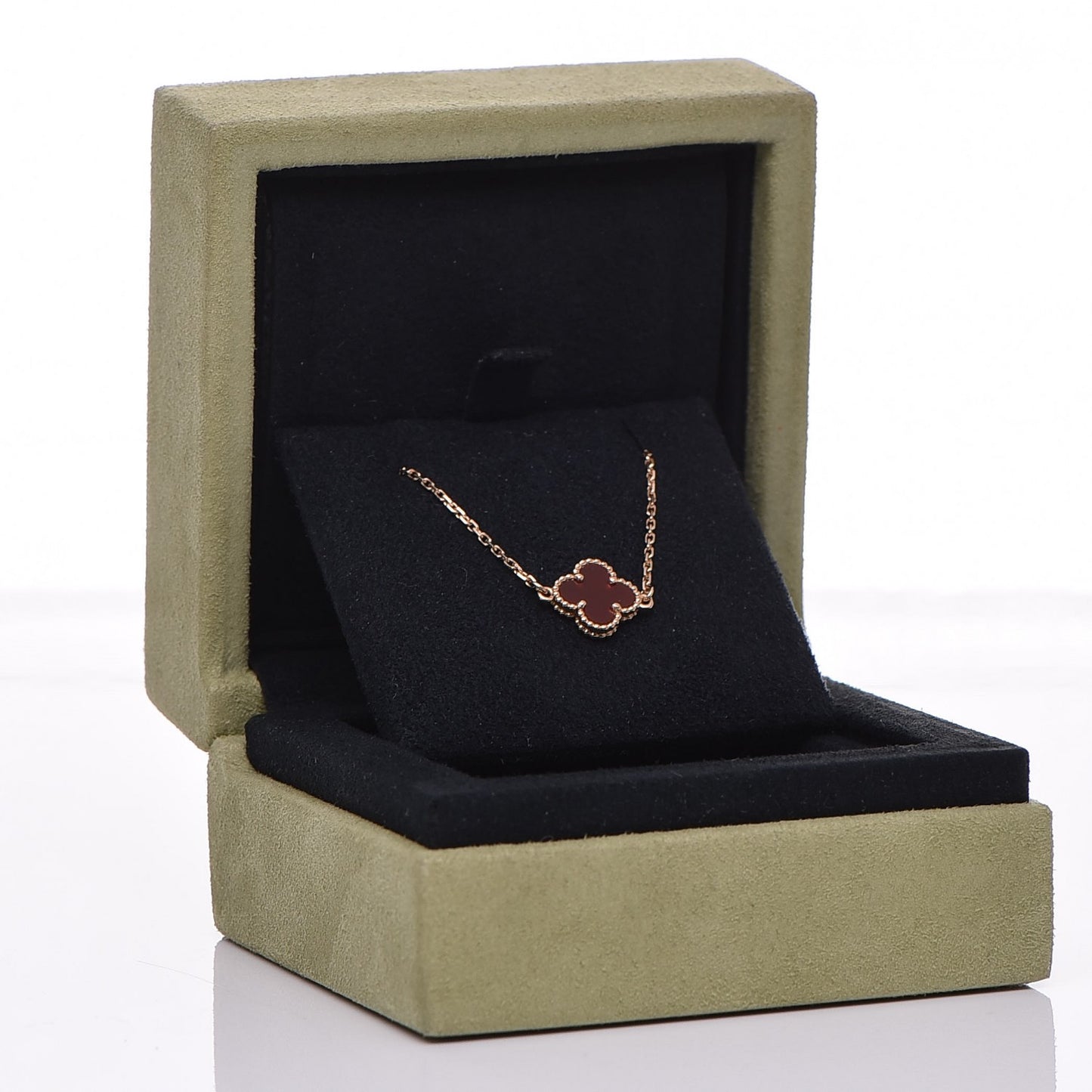 18K Rose Gold Carnelian Sweet Alhambra Bracelet