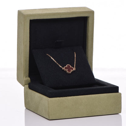 Van Cleef & Arpels 18K Rose Gold Carnelian Sweet Alhambra Bracelet 6 of 6