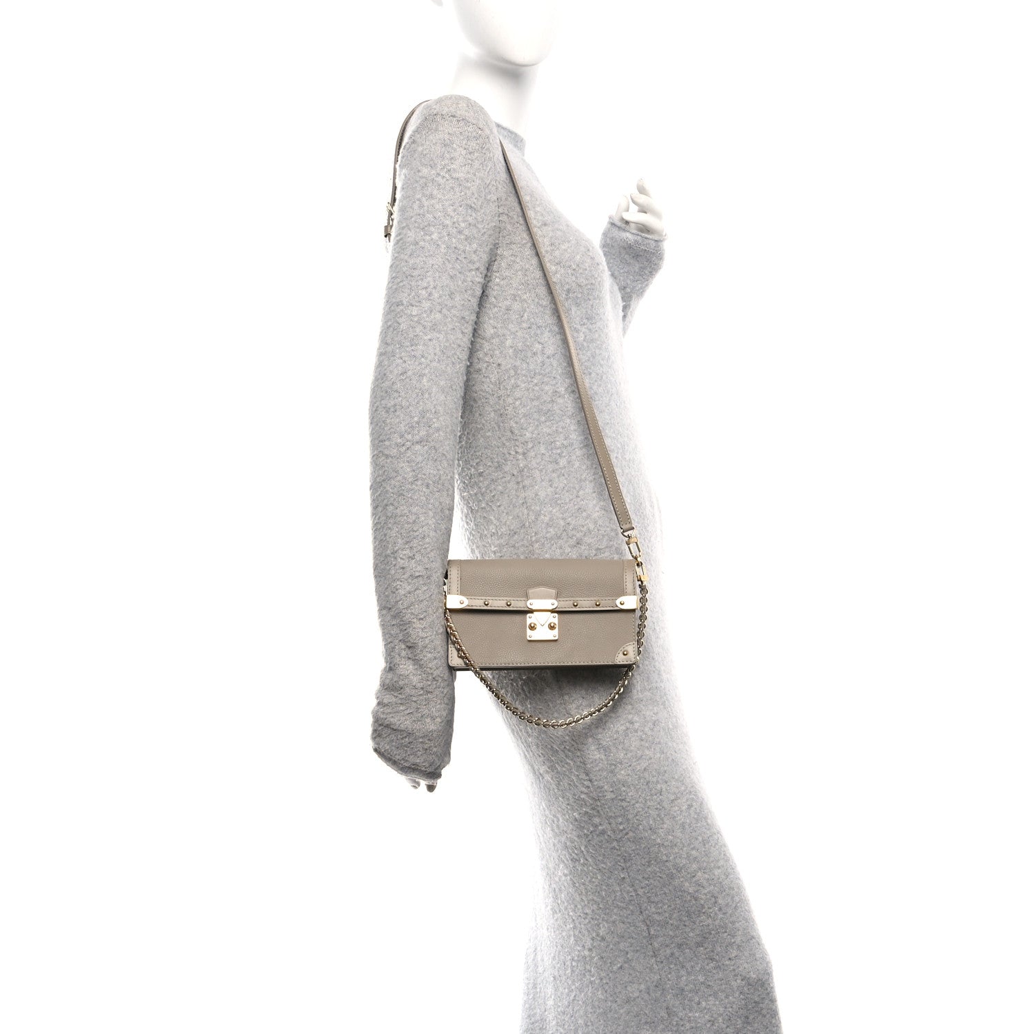 Louis Vuitton Calfskin Trunk Chain Wallet Taupe 2 of 10