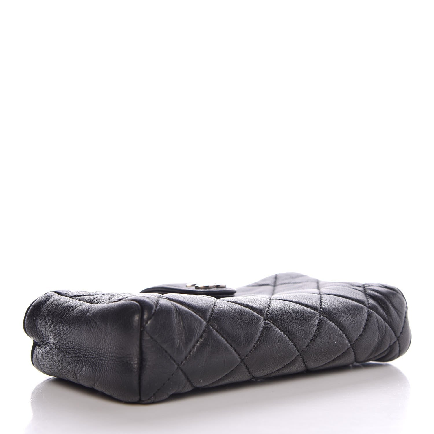 Chanel Lambskin Quilted Mini Phone Holder Clutch Black 4 of 7