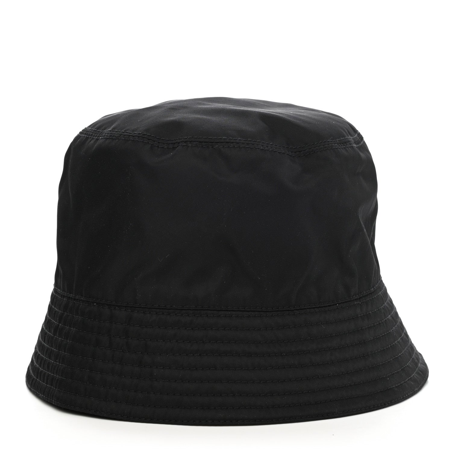 Prada Re-Nylon Metal Triangle Logo Mens Bucket Hat M Black 3 of 8