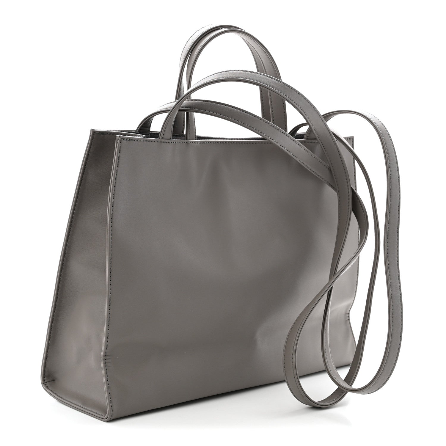 Telfar Vegan Leather Medium Shopping Bag Grey 3 of 10