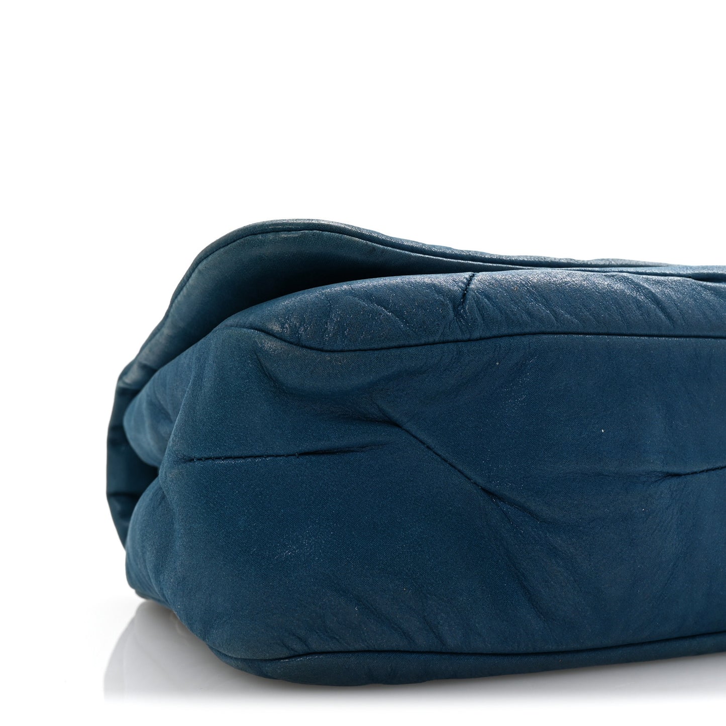 Iridescent Calfskin Glint Flap Blue