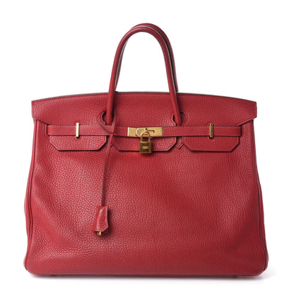 Hermes Taurillon Clemence Birkin 40 Rouge Casaque 1 of 21