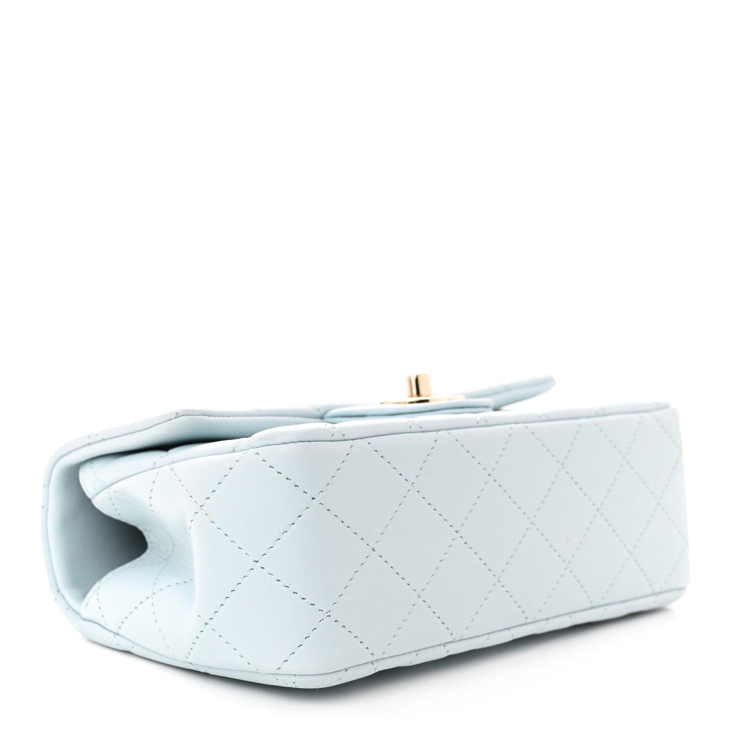 Chanel Lambskin Quilted Mini Top Handle Rectangular Flap Light Blue 4 of 12