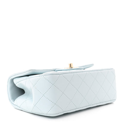 Chanel Lambskin Quilted Mini Top Handle Rectangular Flap Light Blue 4 of 12