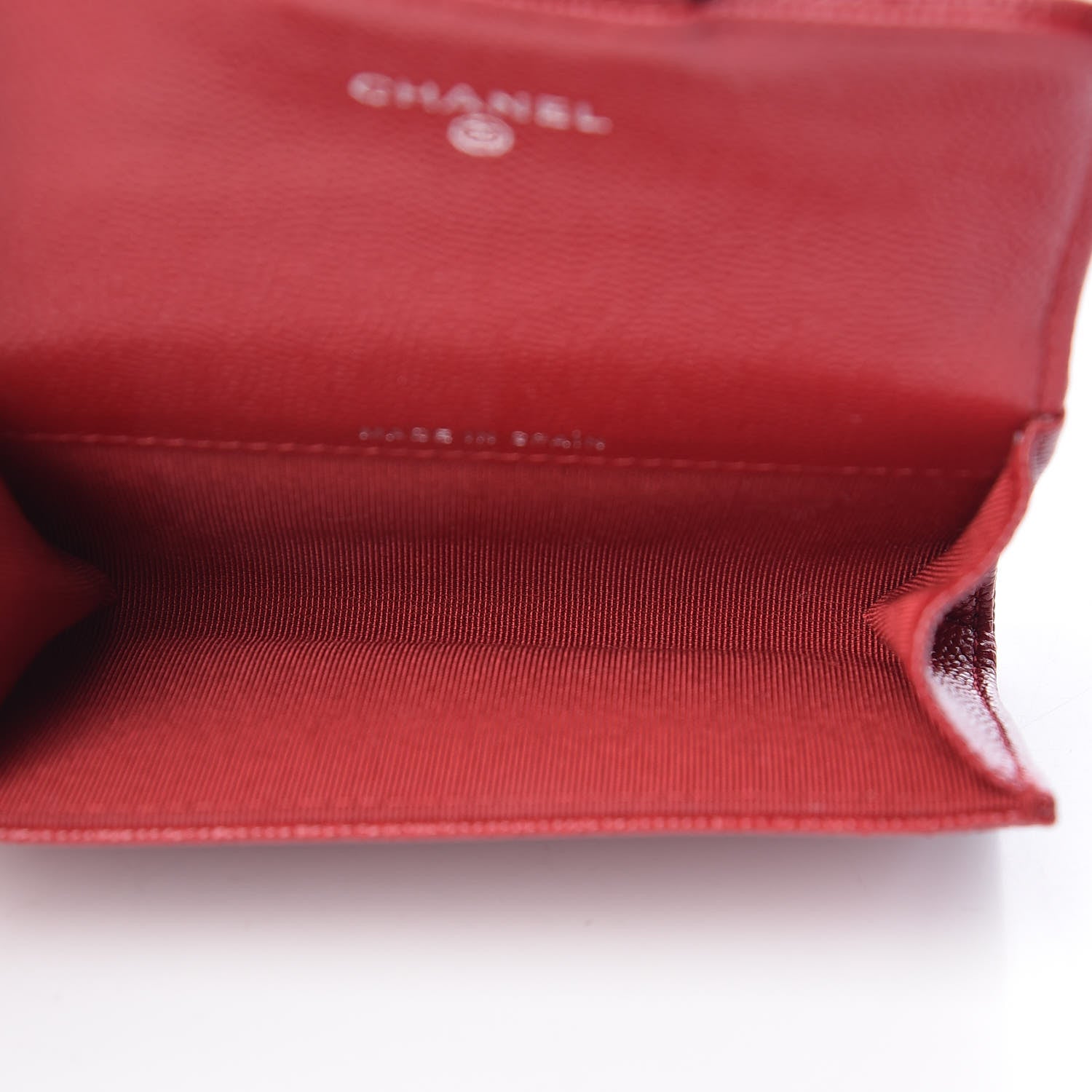 Chanel Caviar Quilted Flap Card Holder Dark Red 5 of 10