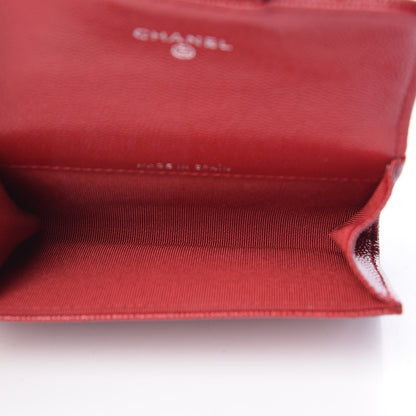 Chanel Caviar Quilted Flap Card Holder Dark Red 5 of 10