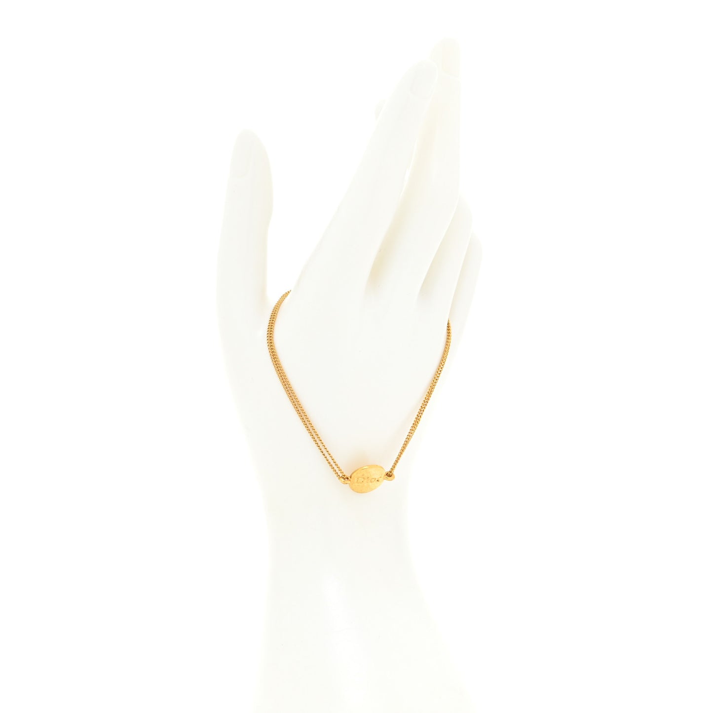 Metal Logo Chain Bracelet Gold