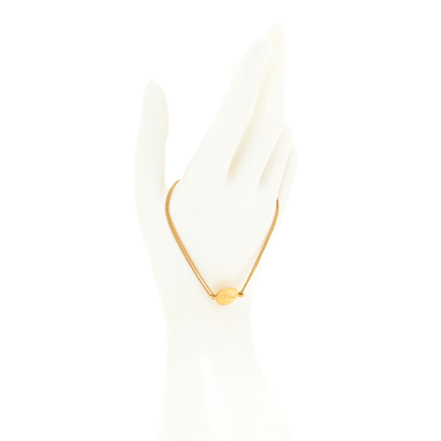 Christian Dior Metal Logo Chain Bracelet Gold 2 of 6