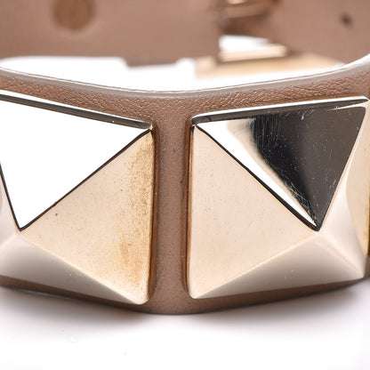 Valentino Garavani Calfskin Macro Rockstud Bracelet Tan 5 of 7