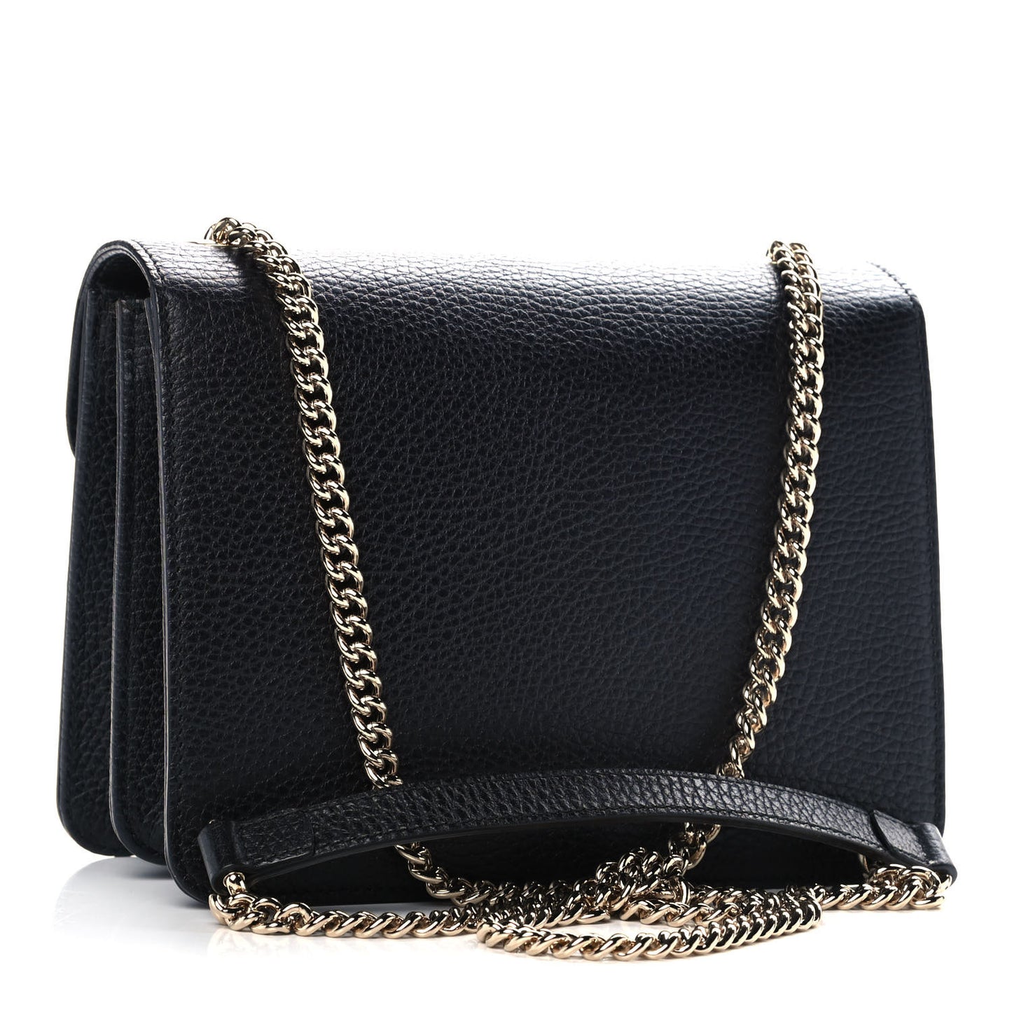 Dollar Calfskin Small Interlocking G Shoulder Bag Black