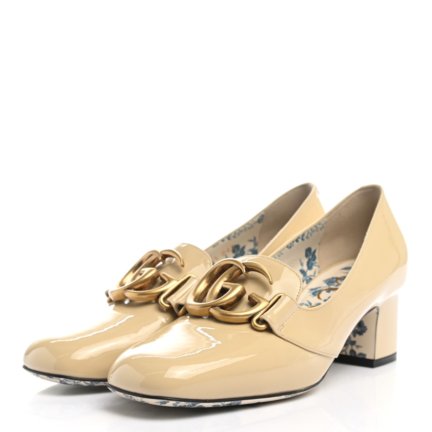 Gucci Vernice GG Victoire 55mm Loafer Pumps 36.5 Sand Storm 3 of 8