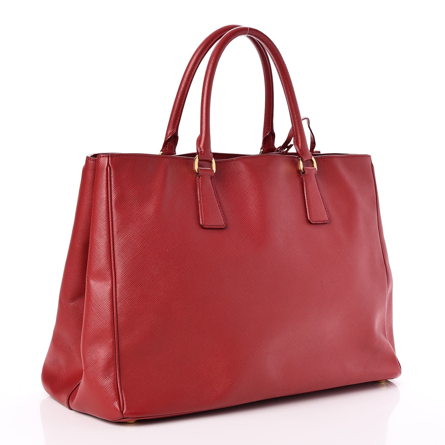 Prada Saffiano Lux Large Tote Fuoco 3 of 8