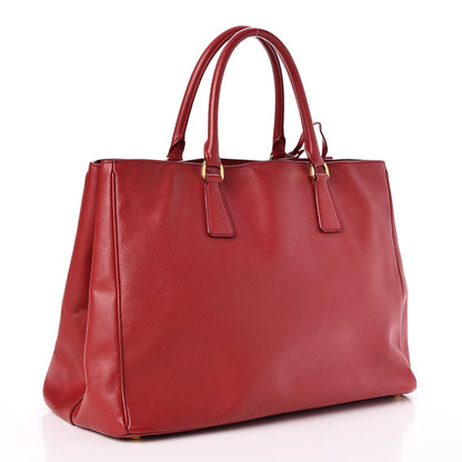 Prada Saffiano Lux Large Tote Fuoco 3 of 8