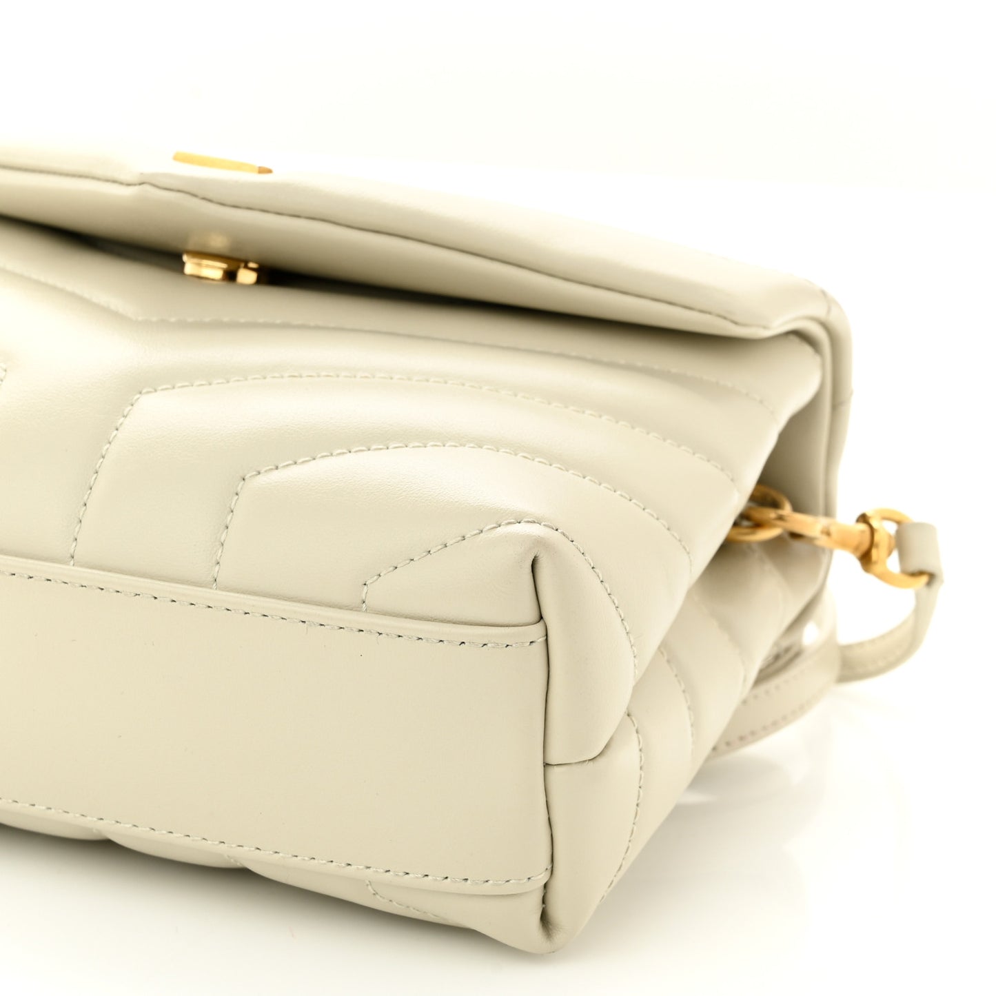 Calfskin Y Quilted Monogram Toy Loulou Crossbody Bag Ivory