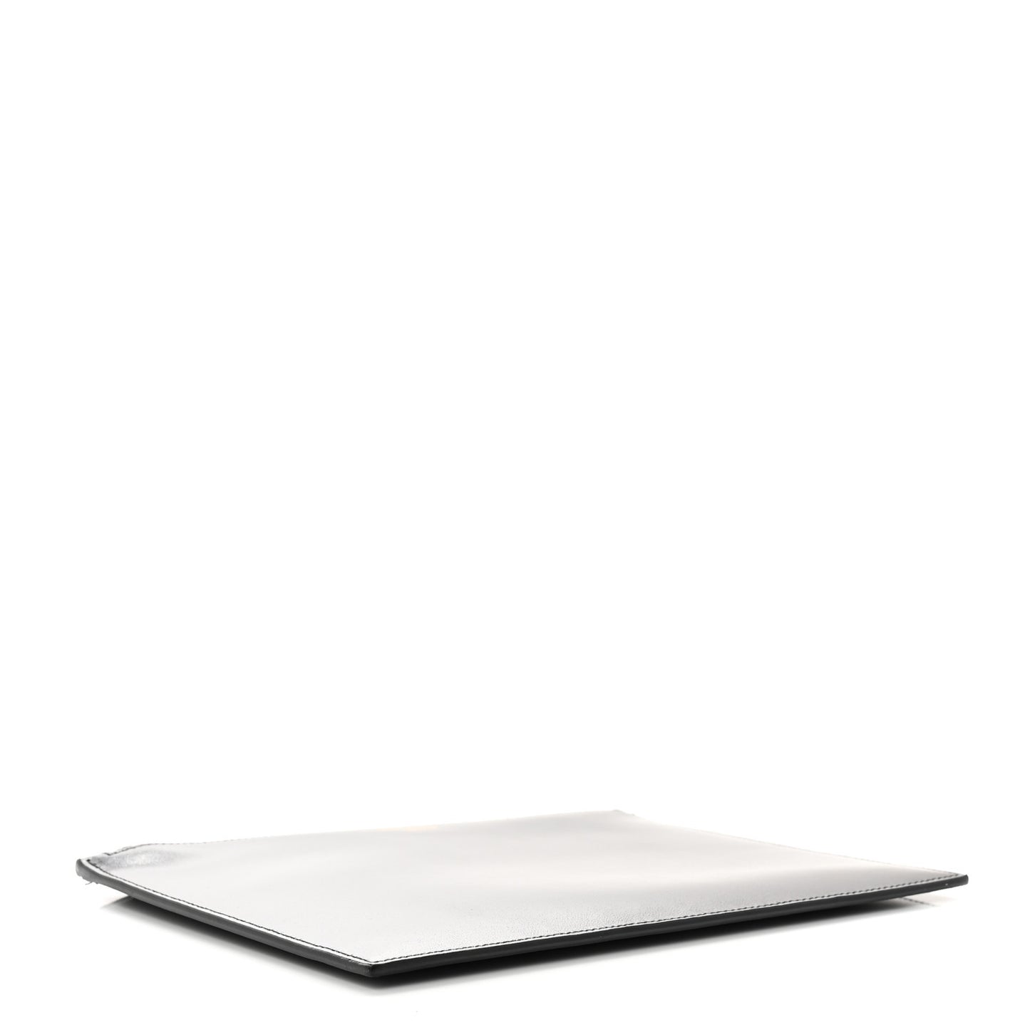 Calfskin Medium Zip Clutch Black