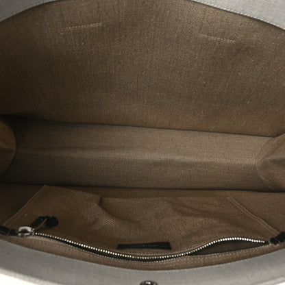 Saint Laurent Linen Calfskin Rive Gauche Tote Optic White 5 of 8