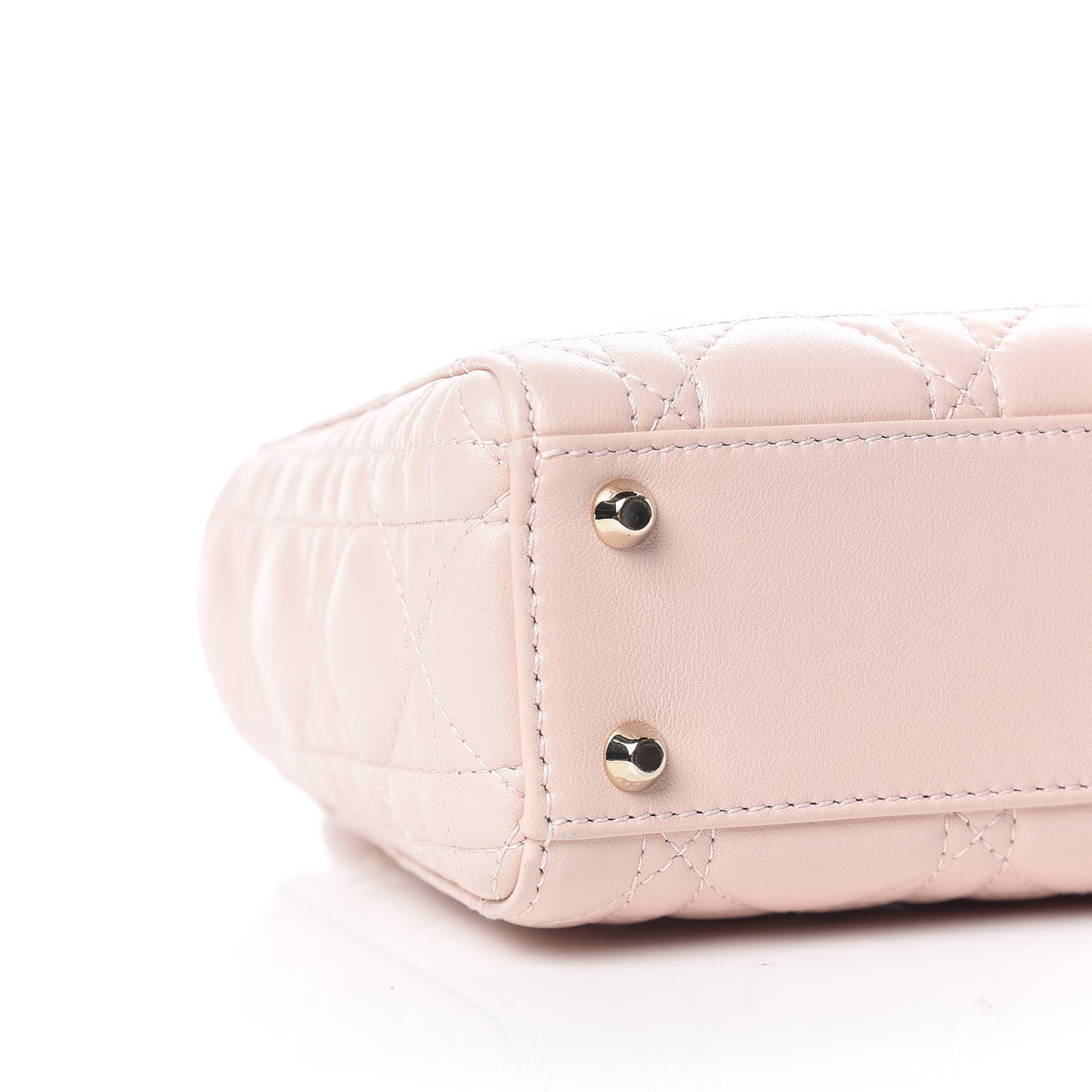 Lambskin Cannage Mini Lady Dior Rose Poudre