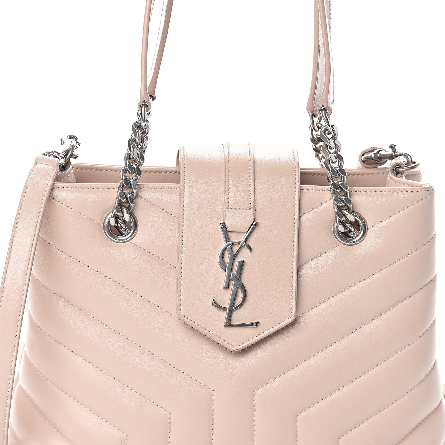 Calfskin Y Quilted Monogram Small Loulou Shopper Marble Pink