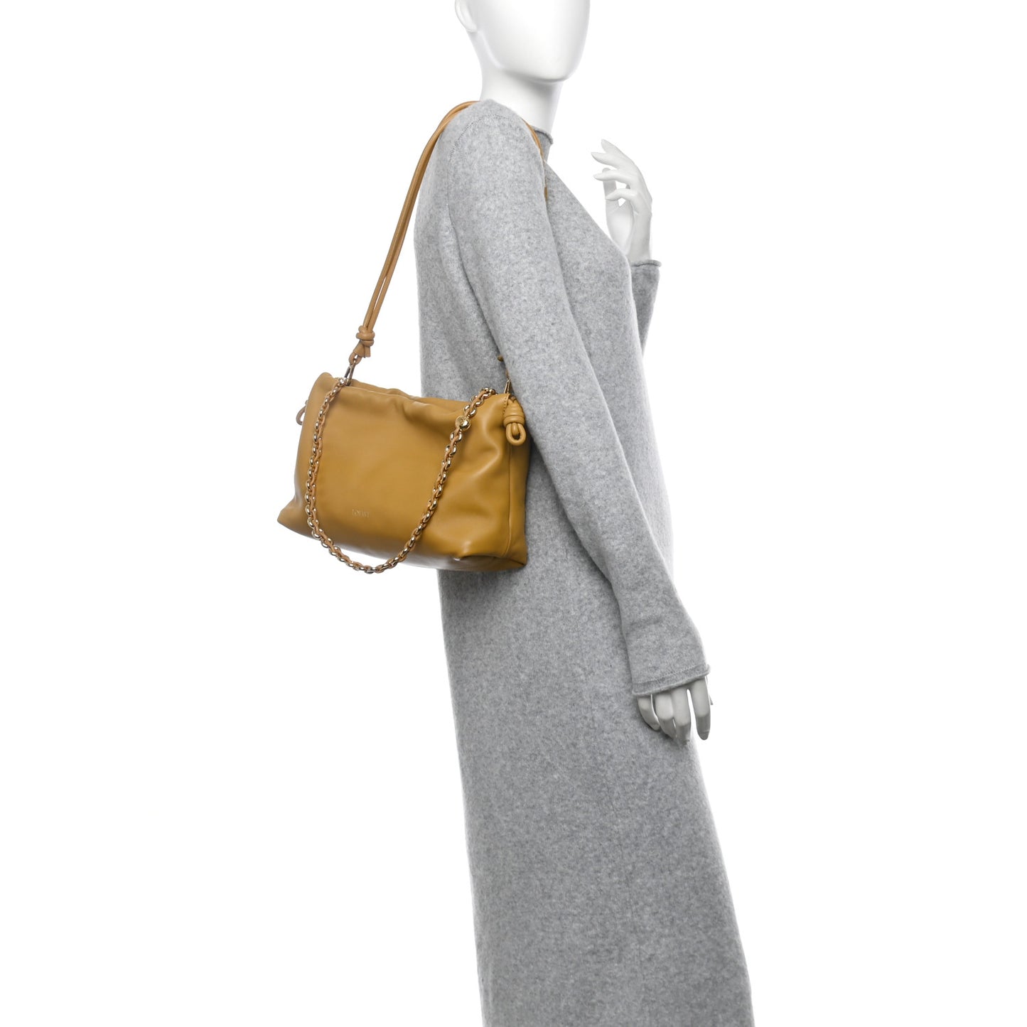 Mellow Nappa Medium Donut Chain Flamenco Knot Clutch Sahara