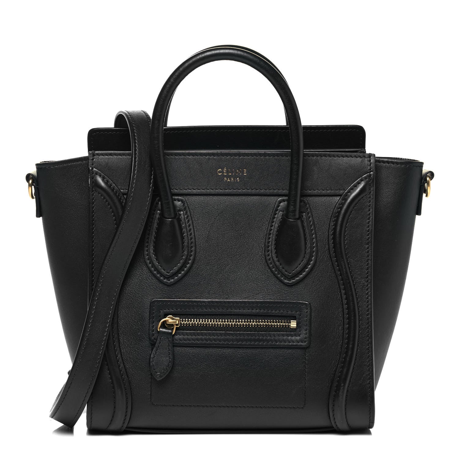 Celine Smooth Calfskin Nano Luggage Black 1 of 9