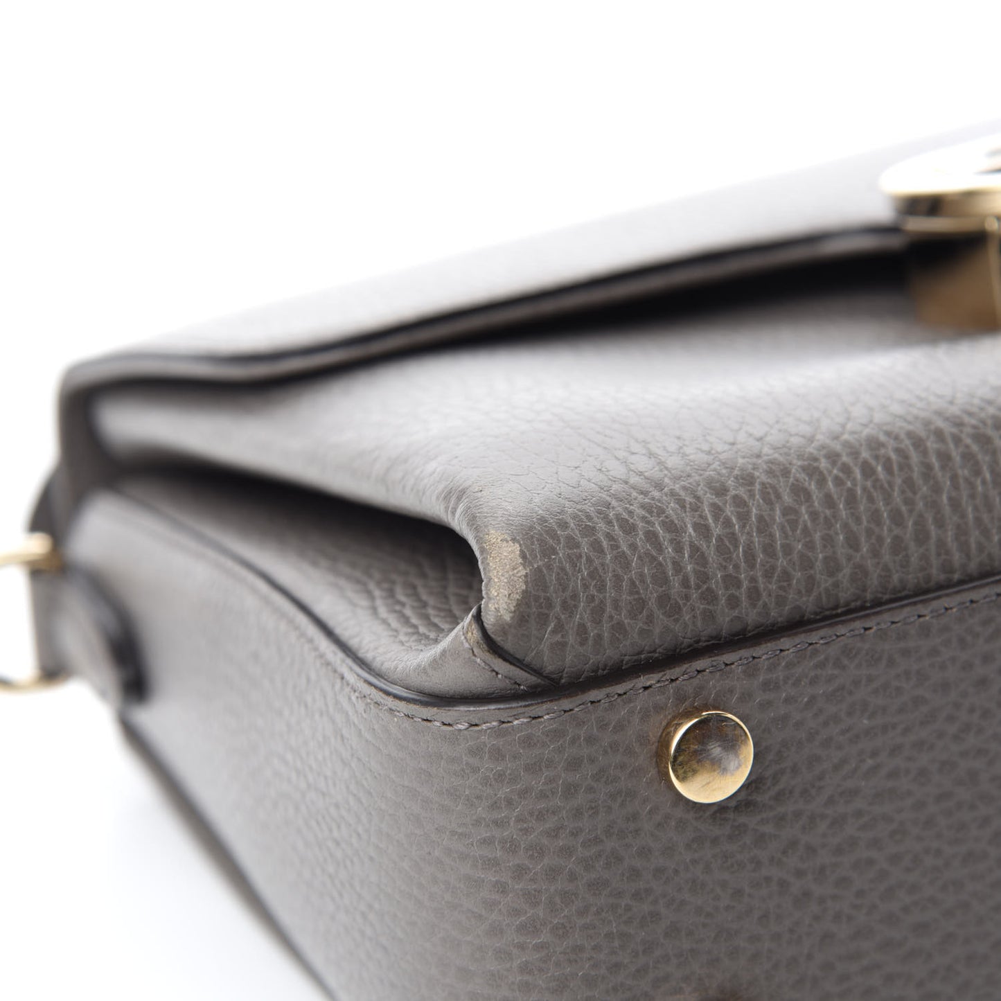 Dollar Calfskin Interlocking G Top Handle Shoulder Bag Loess
