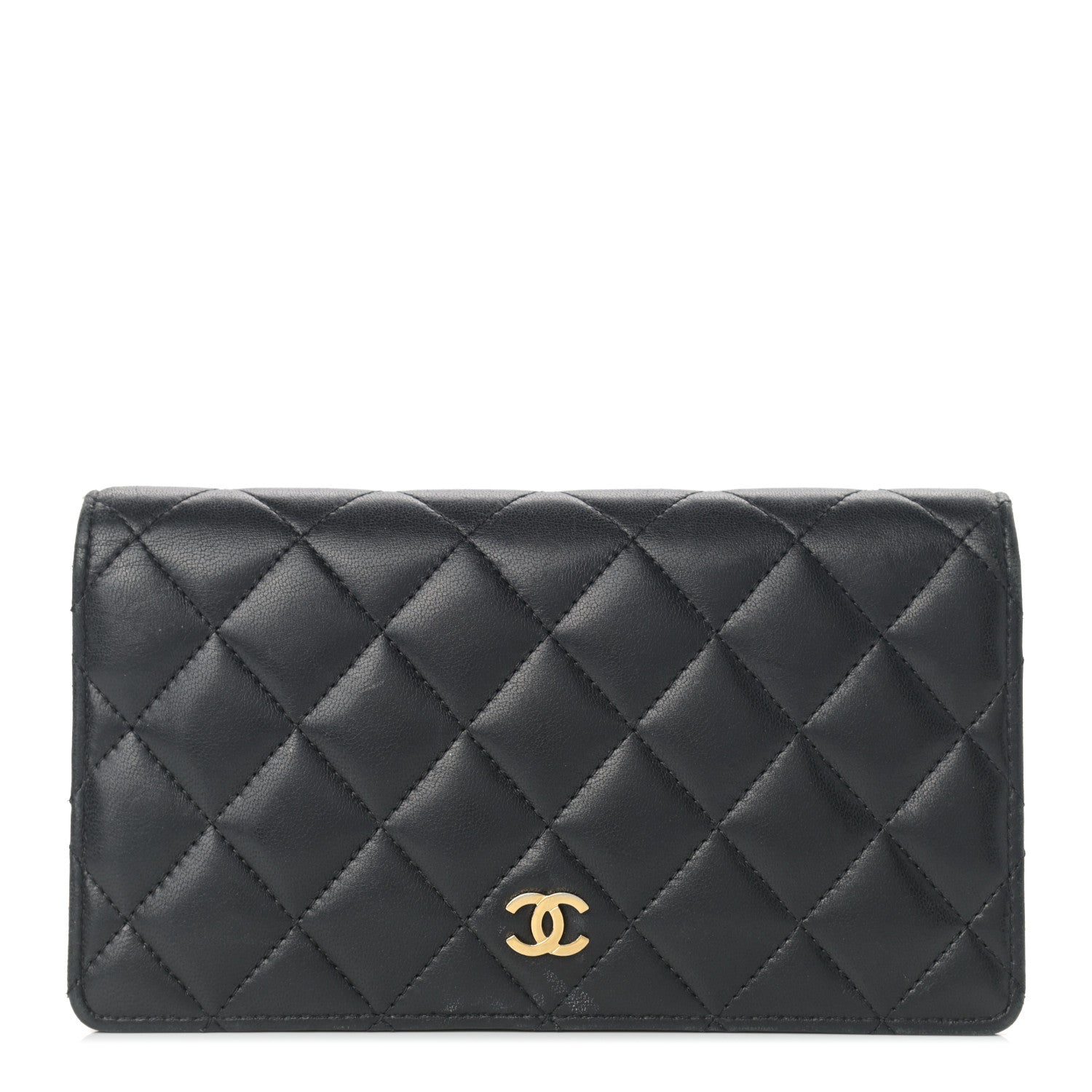 Chanel Lambskin Quilted Yen Wallet Black 1 of 12