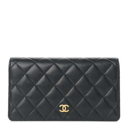Chanel Lambskin Quilted Yen Wallet Black 1 of 12