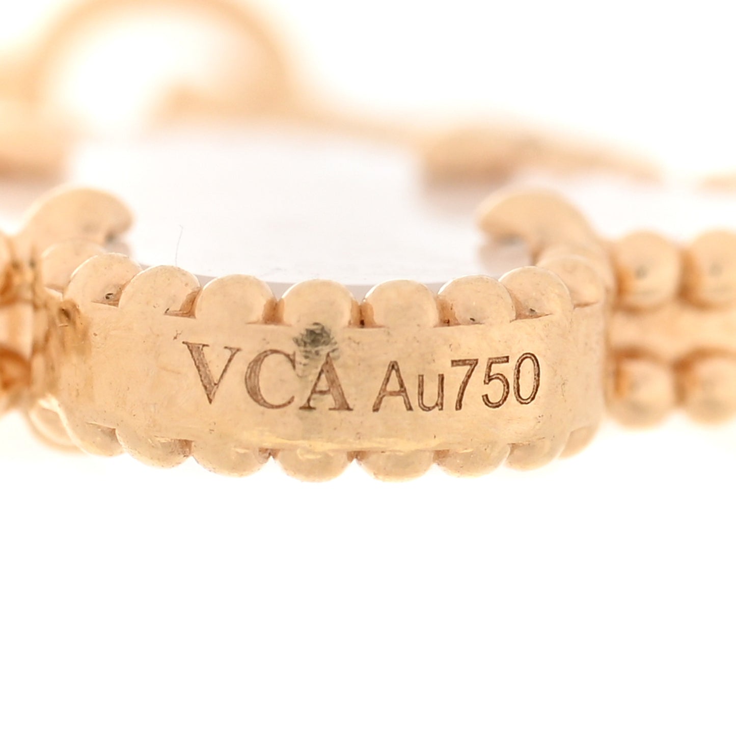 18K Yellow Gold Mother of Pearl 5 Motifs Vintage Alhambra Bracelet