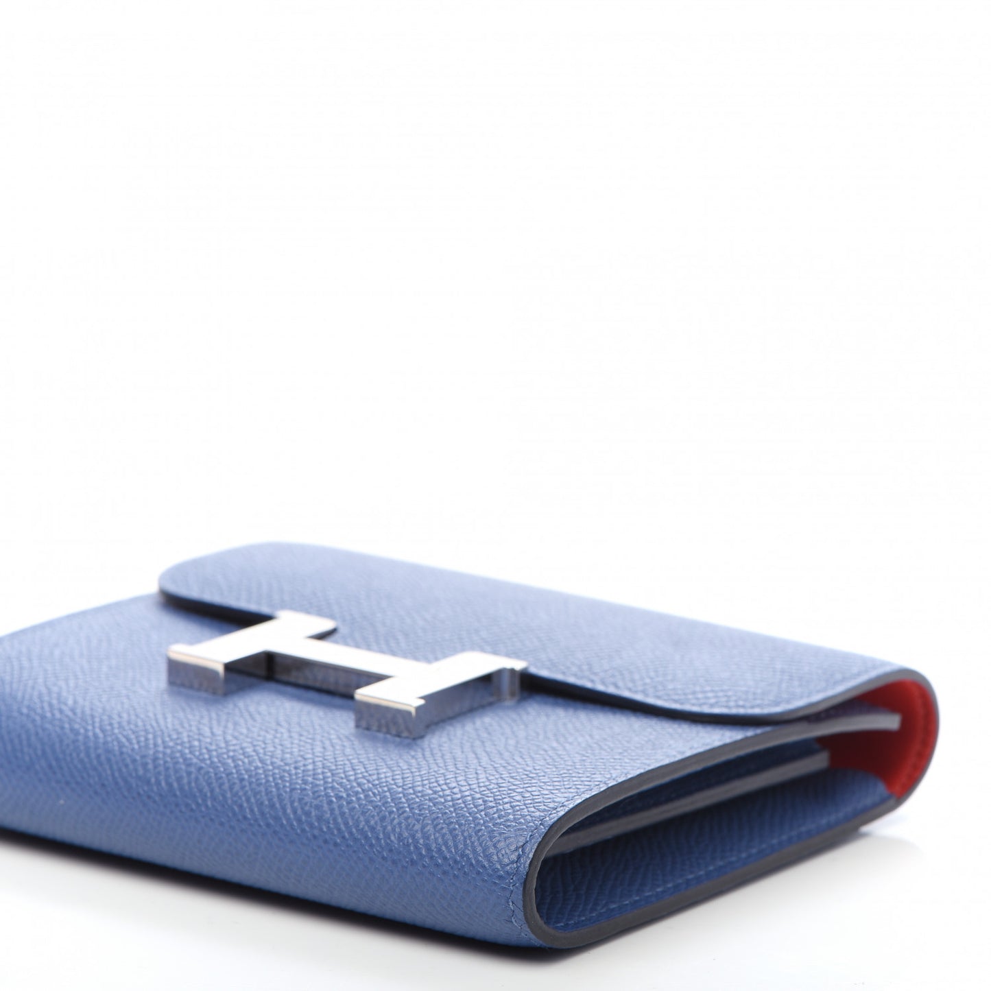 Epsom Verso Constance Short Wallet Bleu Brighton Rouge Pivoine