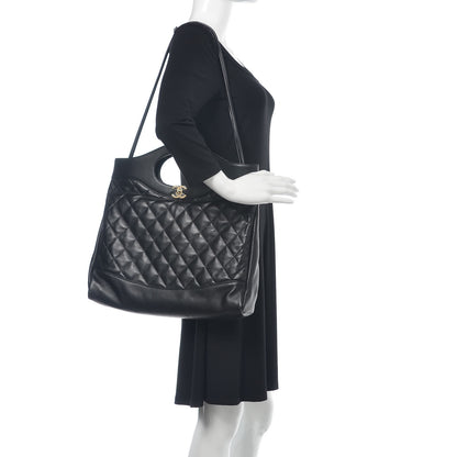 Chanel Lambskin Quilted Large 31 Shopping Bag Black 2 of 11