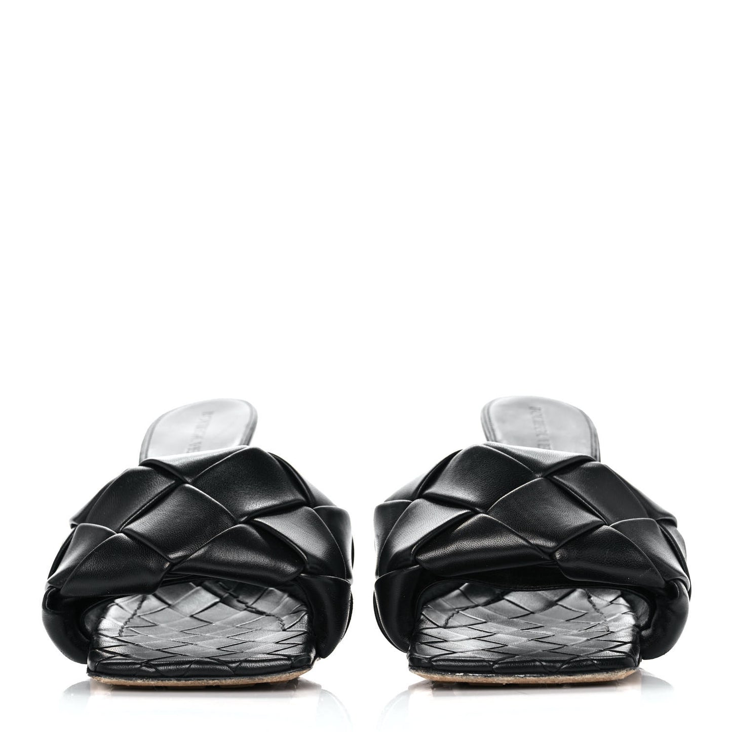 Nappa Maxi Intrecciato Lido Mule Sandals 36 Black